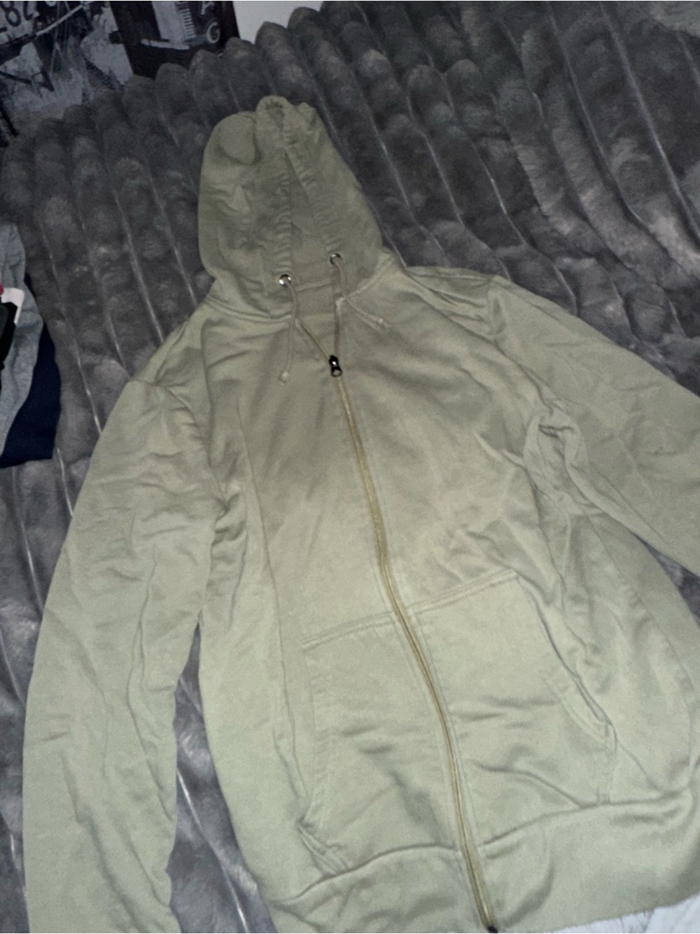 Light Olive Green/army green Zip-Up Hoodie